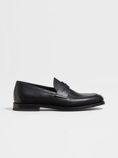 Black Leather Mocassin Corso Loafers SS26 35697139 | Zegna US
