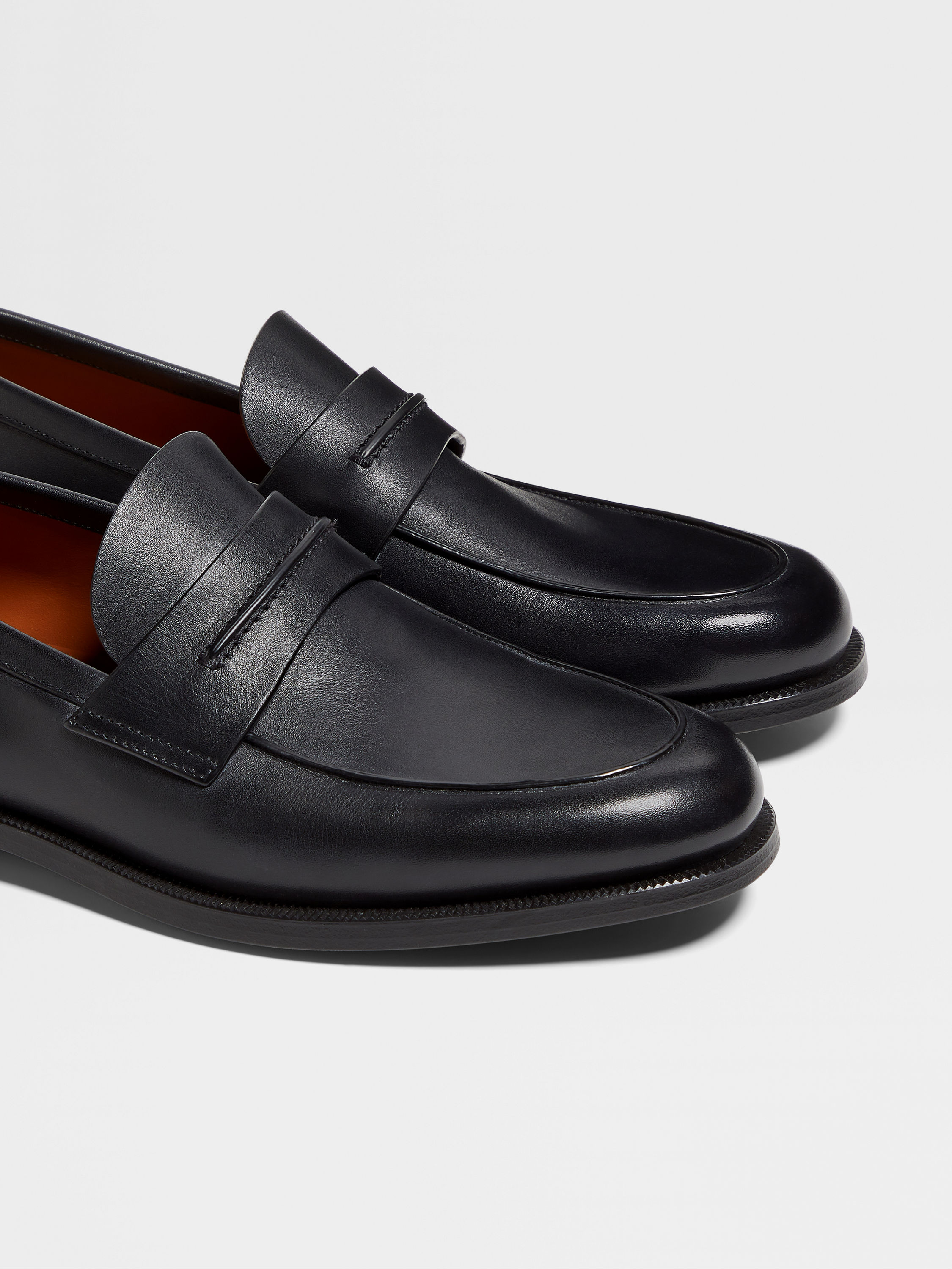 Black Leather Mocassin Corso Loafers Product detail photo #4
