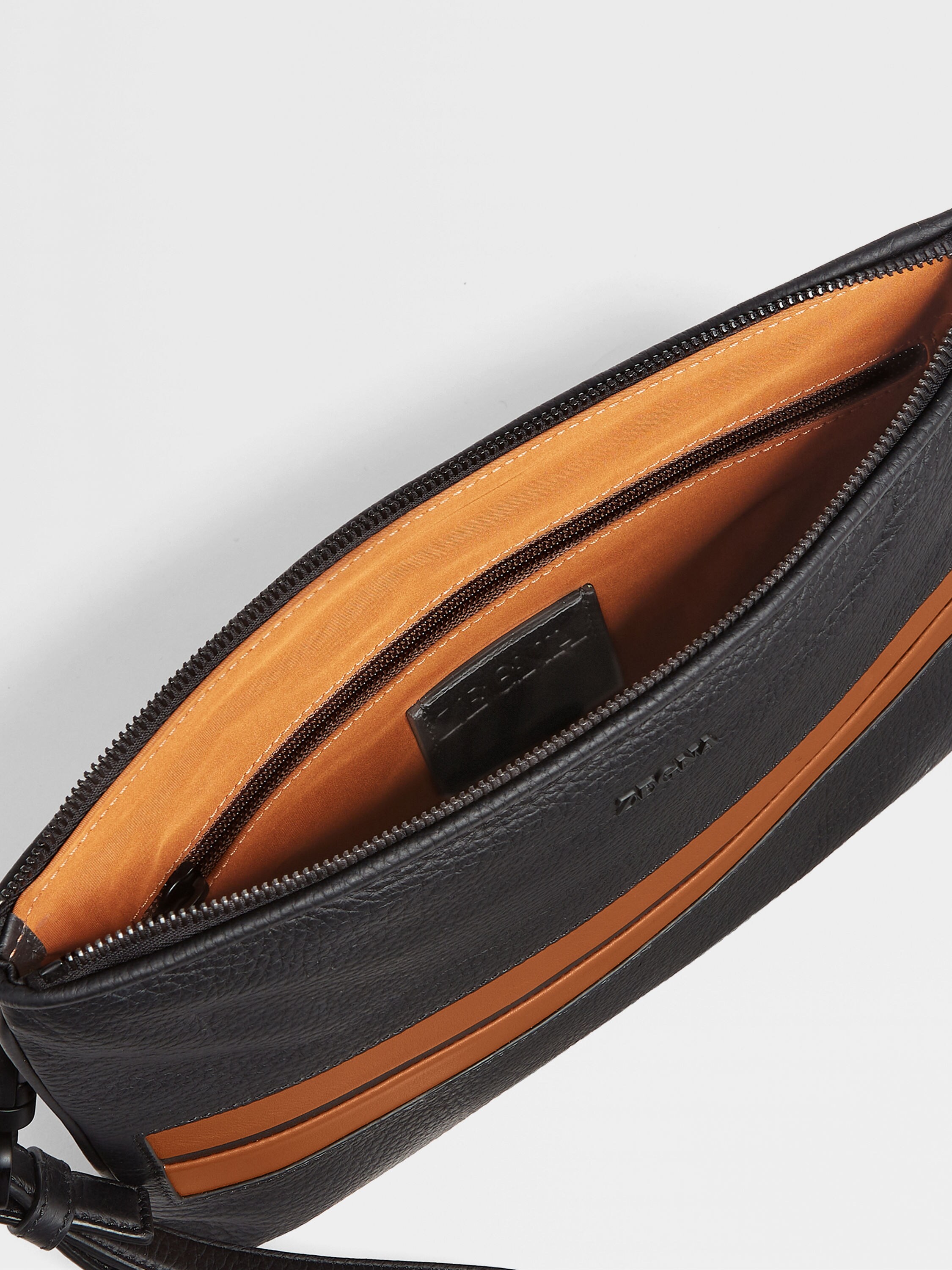 Black Deerskin and Leather Pouch Product detail photo #1