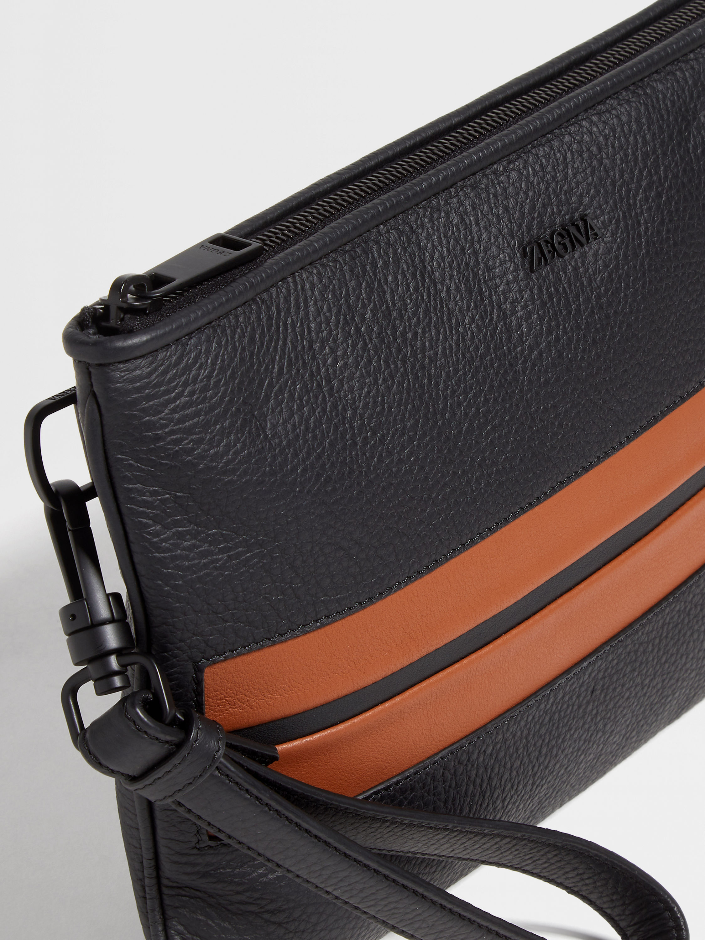 Black Deerskin and Leather Pouch Product detail photo #4
