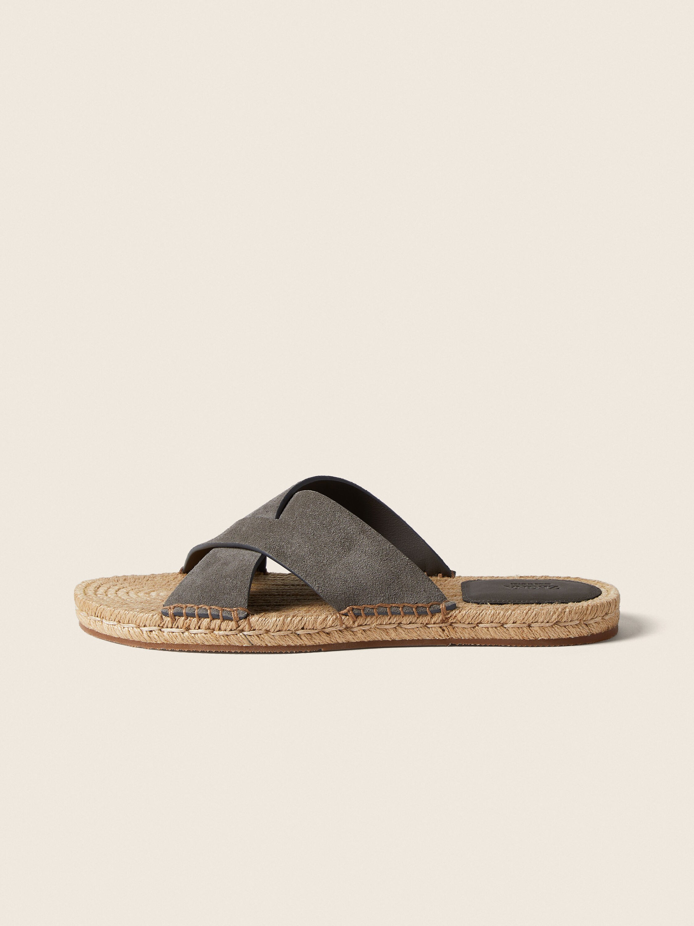 Espadrilles-Sandalen aus Wildleder in Grau Detailfoto #3 des Produkts