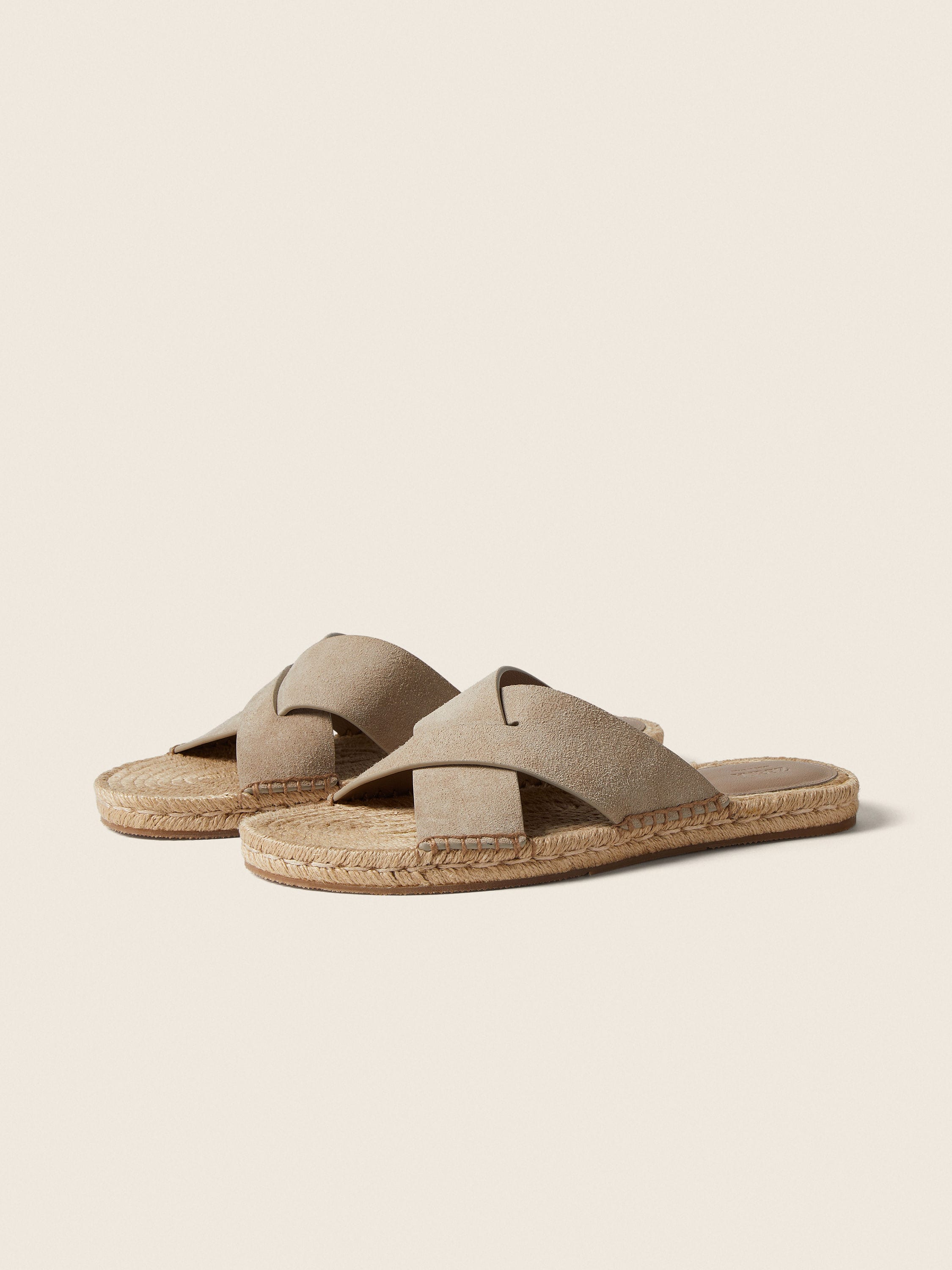 Light Taupe Suede Espadrille Sandals Main product photo