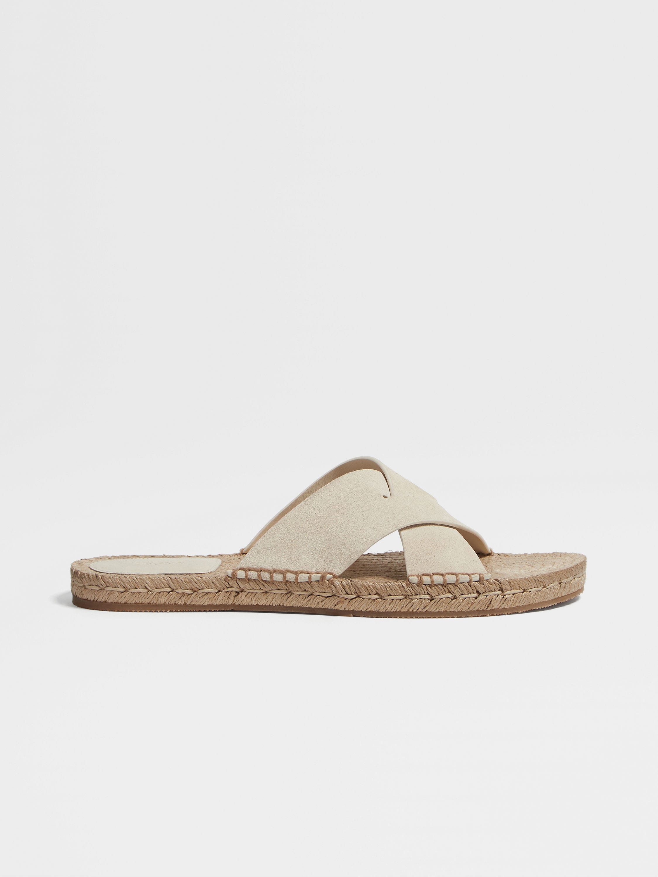 Off White Suede Espadrille Sandals SS25 30108920 | Zegna TR Off White Suede Espadrille Sandals SS25 30108920 | Zegna TR