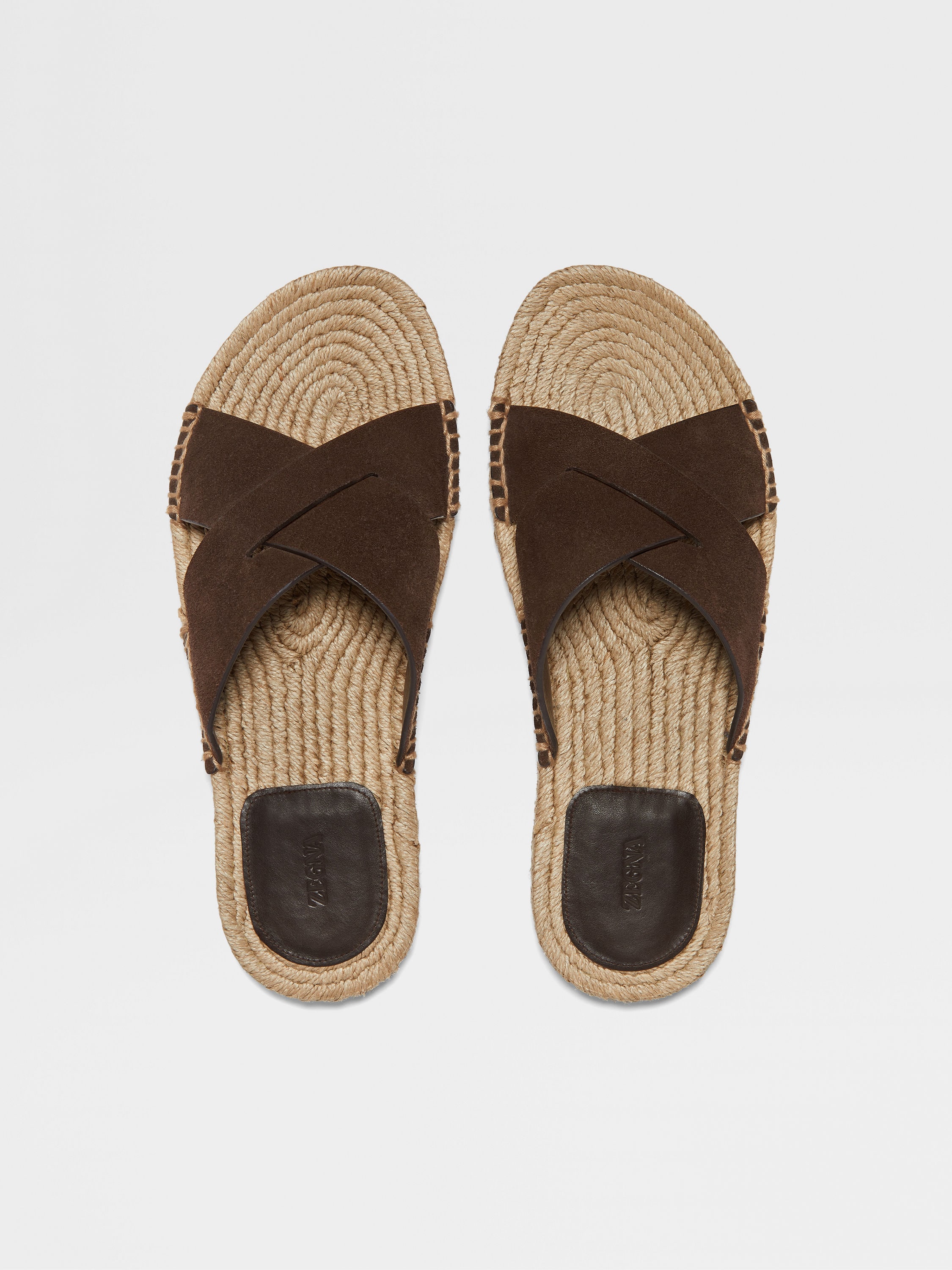 Dark Brown Suede Espadrille Sandals Product detail photo #4