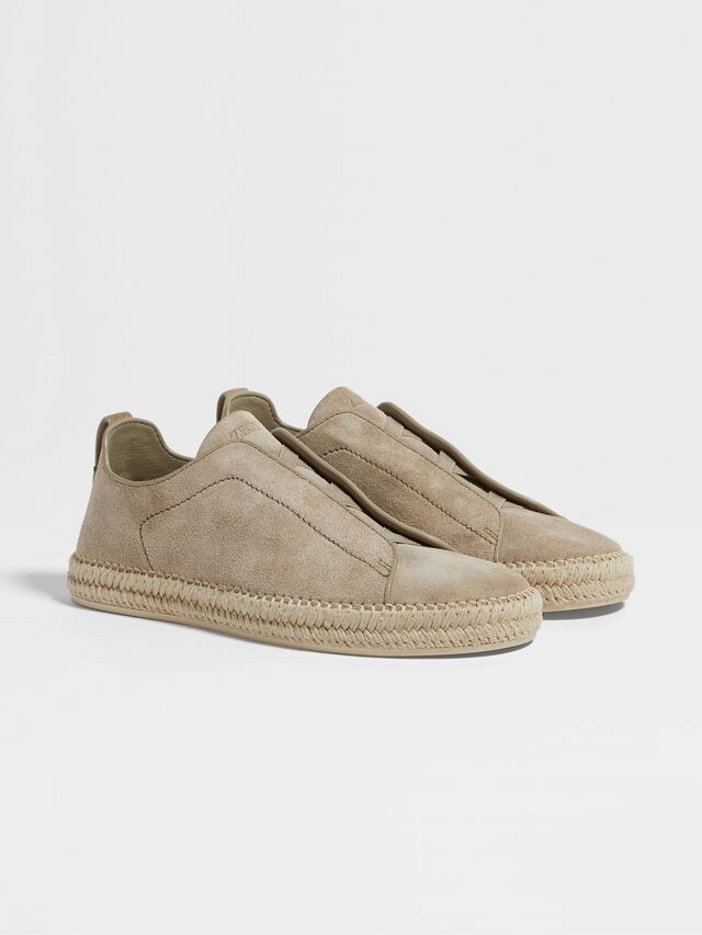 Beige Suede Triple Stitch™ Espadrilles Main product photo