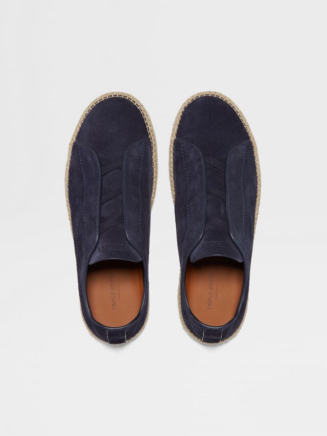 Dark Blue Suede Triple Stitch™ Espadrilles Product detail photo #2