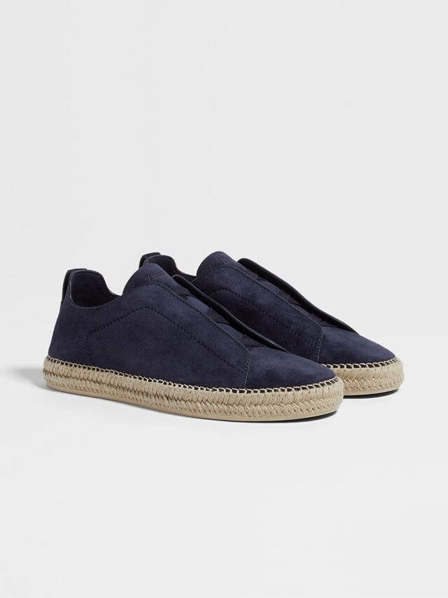 Dark Blue Suede Triple Stitch™ Espadrilles Main product photo