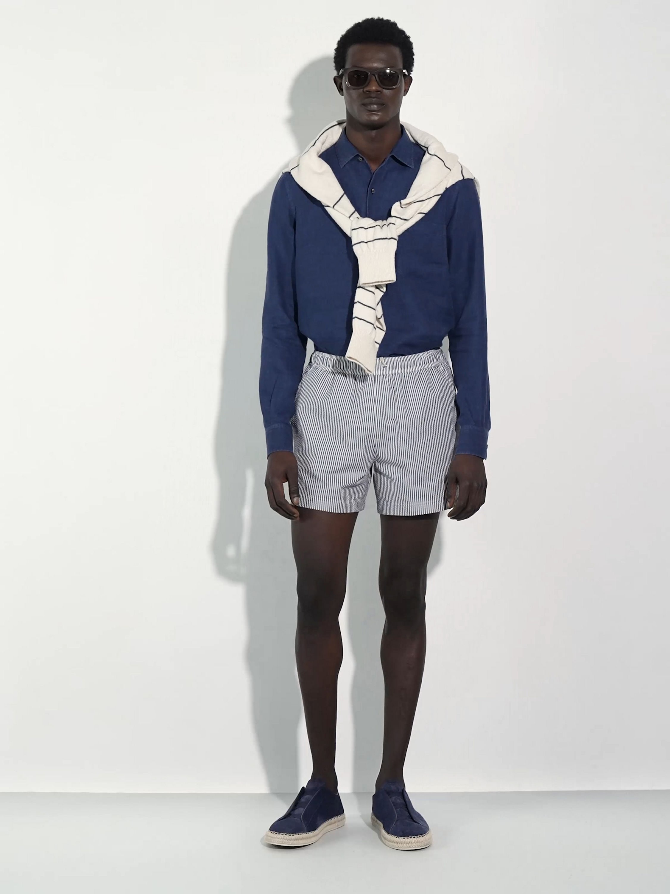 Dark Blue Suede Triple Stitch™ Espadrilles SS25 32131032 Dark Blue Suede Triple Stitch™ Espadrilles SS25 32131032
