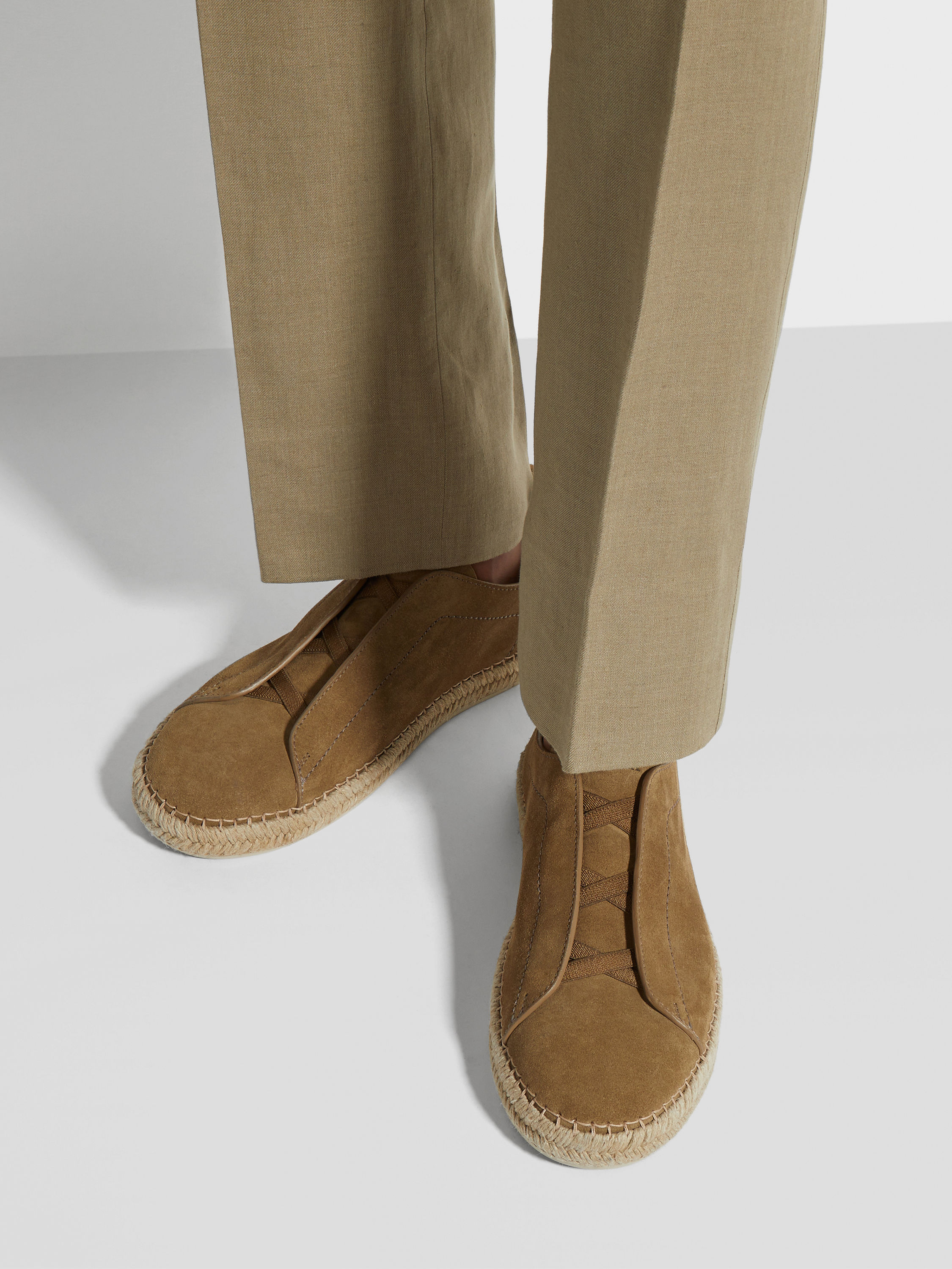 Olive Green Suede Triple Stitch™ Espadrilles Product detail photo #1