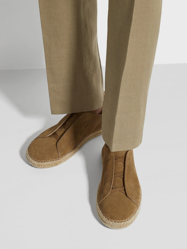 Olive Green Suede Triple Stitch™ Espadrilles Product detail photo #1