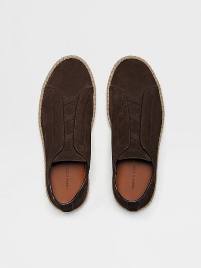 Dark Brown Suede Triple Stitch™ Espadrilles SS25 30223995 Dark Brown Suede Triple Stitch™ Espadrilles SS25 30223995