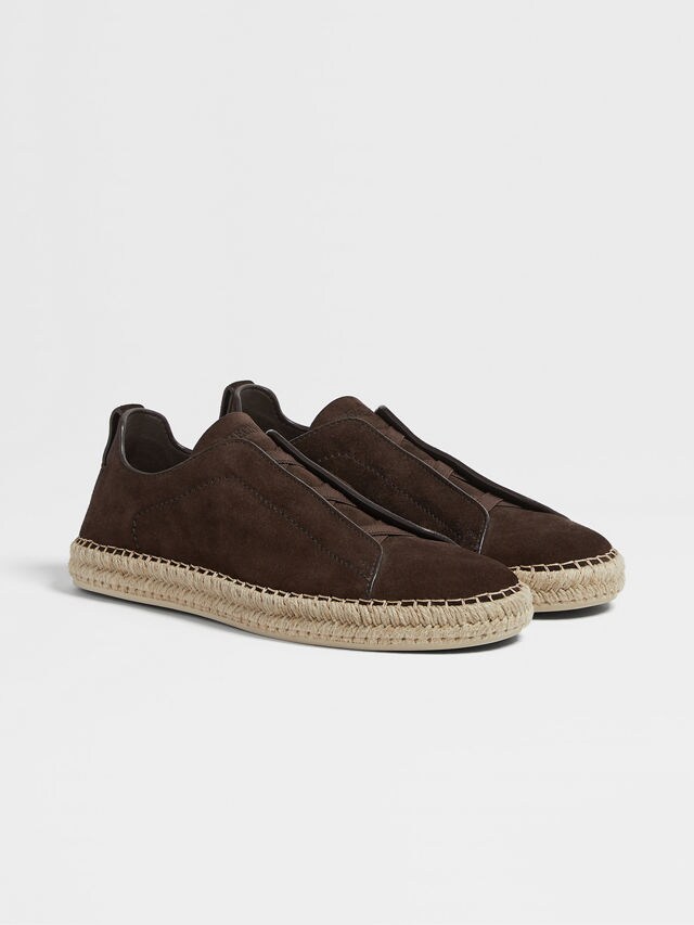 Dark Brown Suede Triple Stitch™ Espadrilles Main product photo