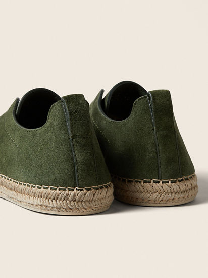Pine Green Suede Triple Stitch™ Espadrilles SS26 37182768 | Zegna CA