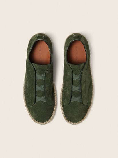 Pine Green Suede Triple Stitch™ Espadrilles SS26 37182768 | Zegna NL