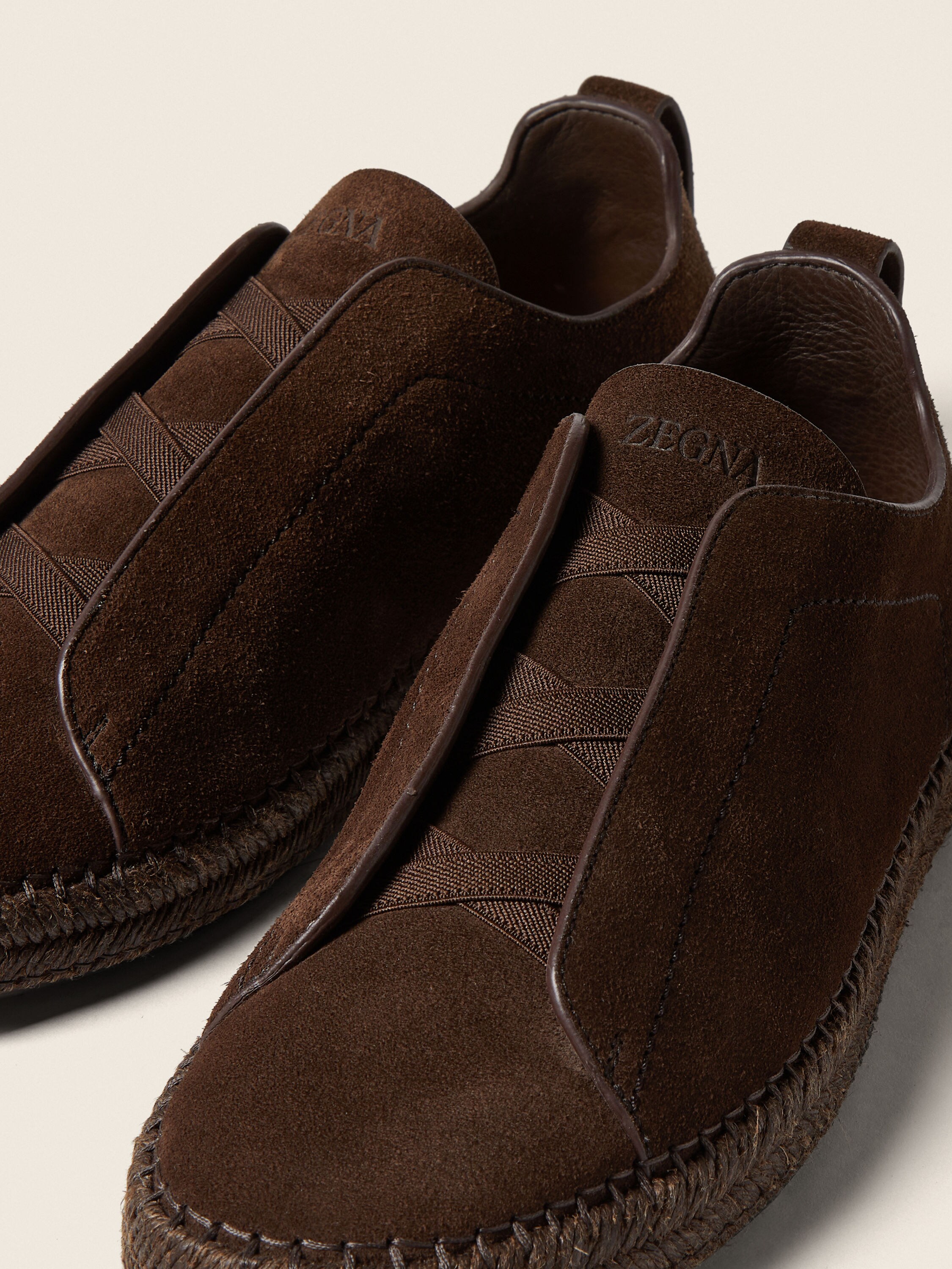 Dark Brown Suede Triple Stitch™ Espadrilles Product detail photo #1