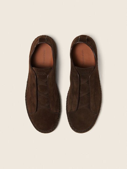 Dark Brown Suede Triple Stitch™ Espadrilles SS26 37491457 | Zegna US