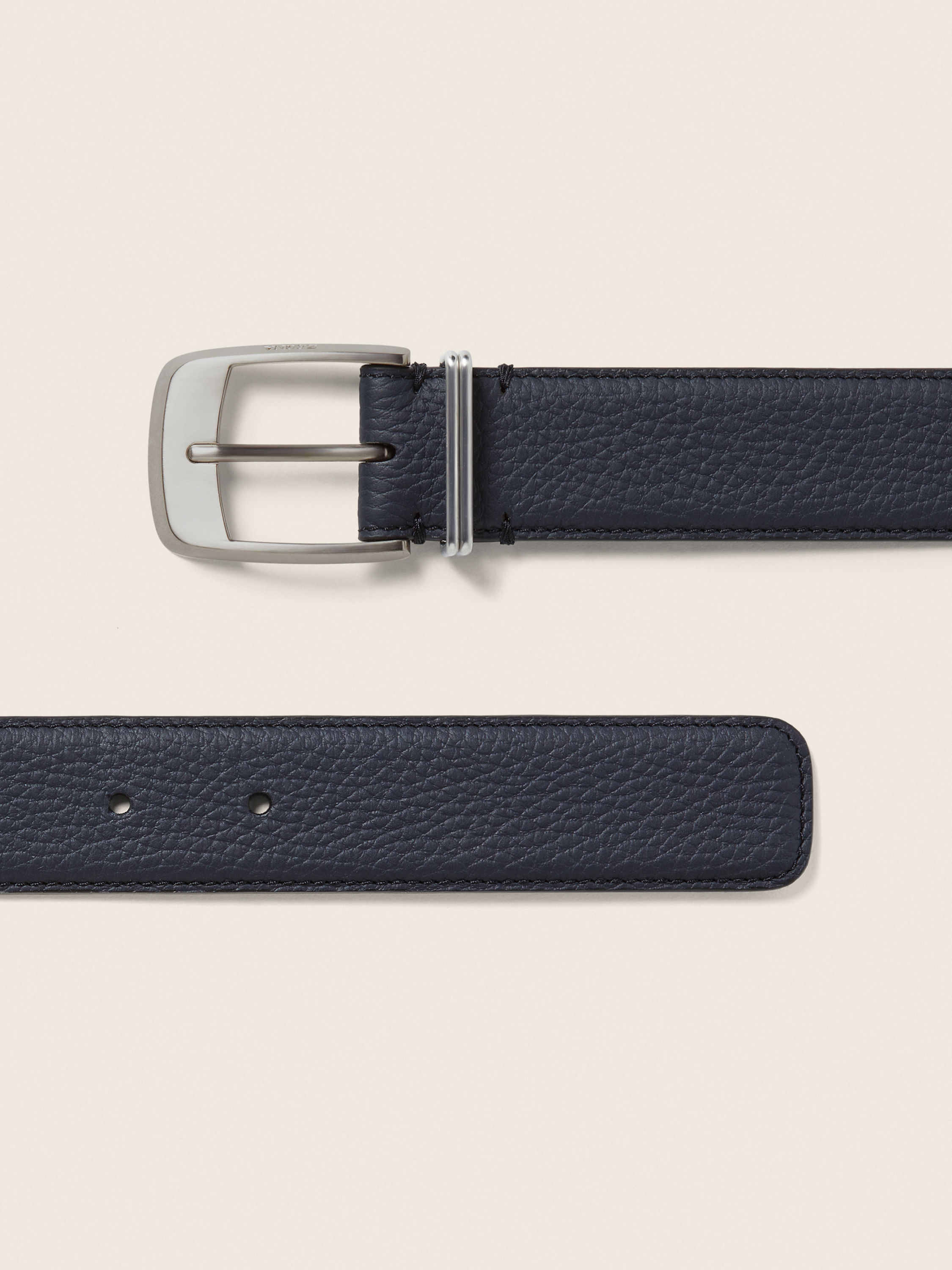 Dark Blue Leather Belt Product detail photo #1