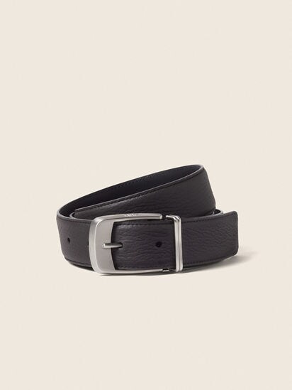 ERMENEGILDO ZEGNA DARK GRAY FASHION BELT | WOMENS Dark Brown and Black Reversible Leather Belt FW25 22983167  main image 2