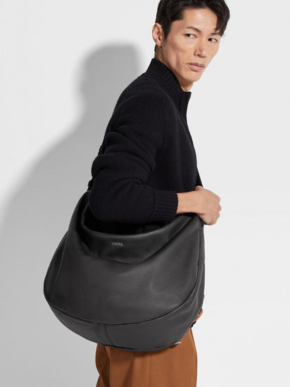 Black Deerskin Hobo Panorama Bag FW24 22039723 | Zegna HK