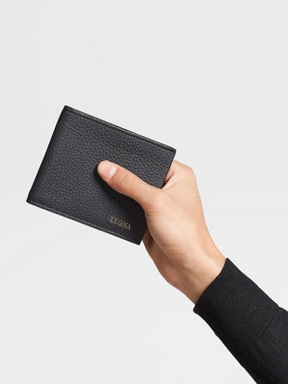 ブラック ディアスキン ビルフォールドウォレット FW24 25607418 ブラック ディアスキン ビルフォールドウォレット FW24 25607418