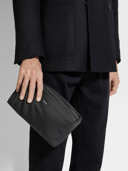 Black Deerskin Softy Pouch SS25 27888493 | Zegna US Black Deerskin Softy Pouch SS25 27888493 | Zegna US