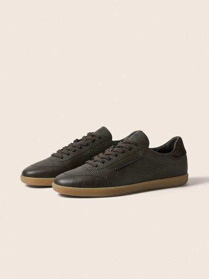 Dark Olive Green Leather 232 Sneakers FW26 39360360 | Zegna US