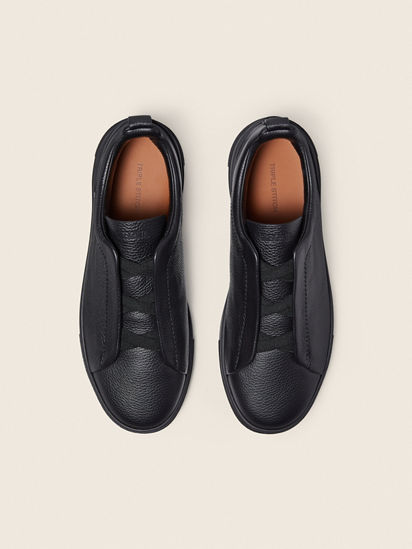 ブラックレザー Triple Stitch™ スニーカー SS26 39523717 | Zegna JP