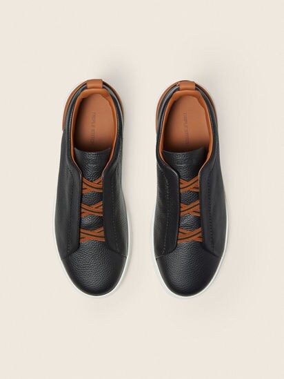 ブラックレザー Triple Stitch™ スニーカー SS26 39523716 | Zegna JP