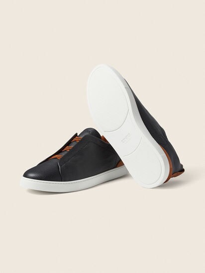 ブラックレザー Triple Stitch™ スニーカー SS26 39523716 | Zegna JP