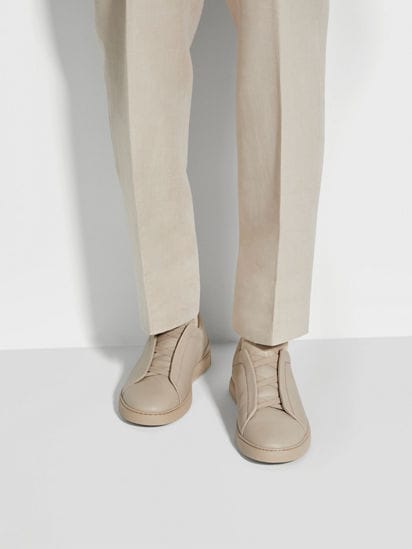 Beige Deerskin Triple Stitch™ Sneakers