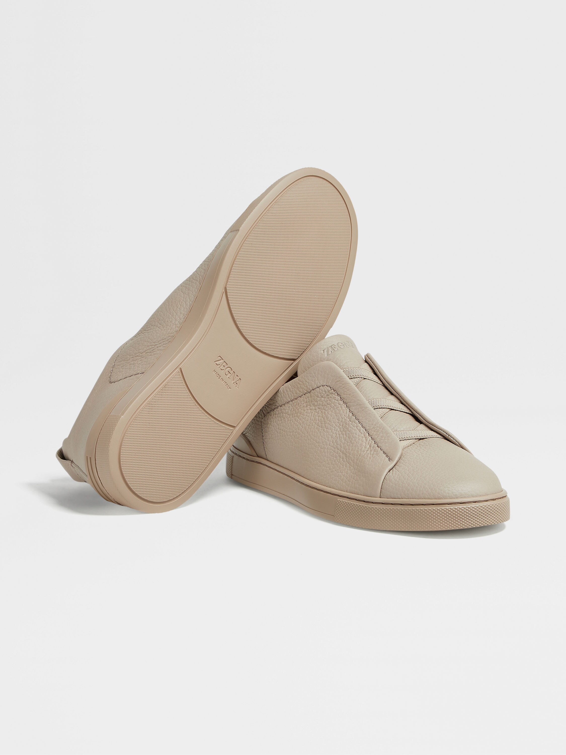 Beige Deerskin Triple Stitch™ Sneakers Product detail photo #5