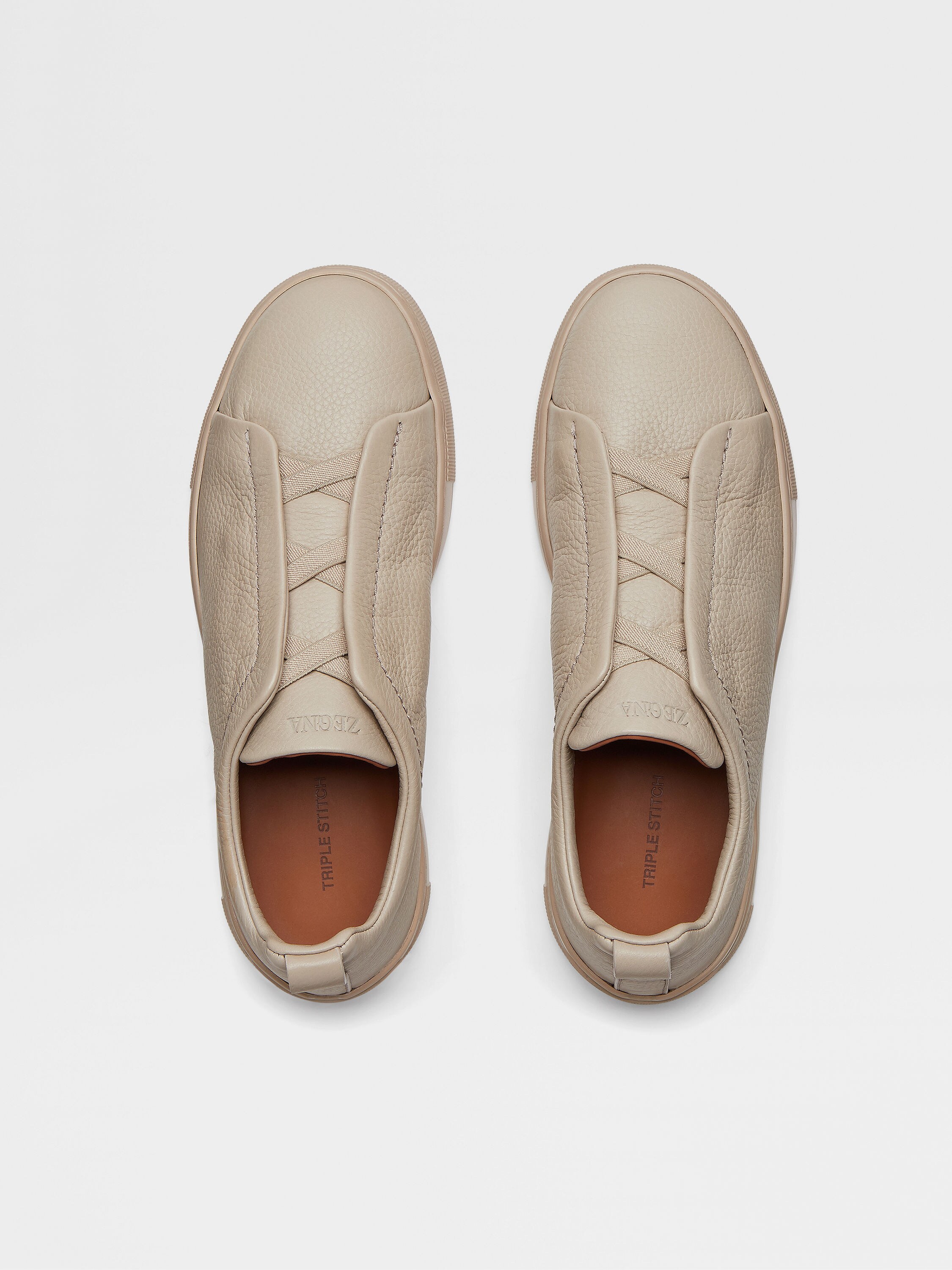 Beige Deerskin Triple Stitch™ Sneakers Product detail photo #3