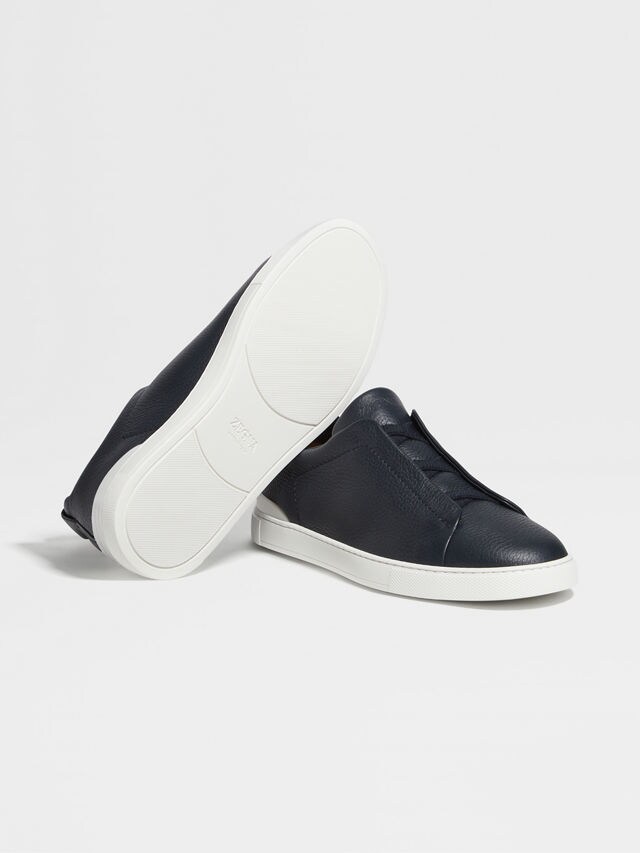 Navy Blue Deerskin Triple Stitch™ Sneakers Product detail photo #5