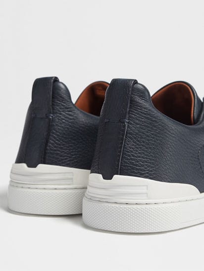 ネイビーブルー ディアスキン Triple Stitch™スニーカー SS25 ネイビーブルー ディアスキン Triple Stitch™スニーカー SS25