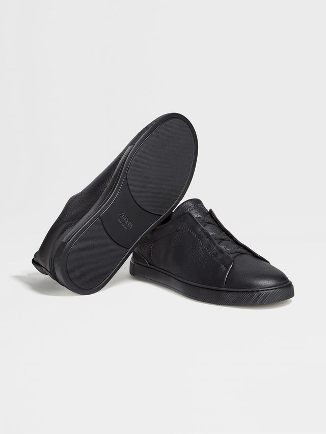 Black Deerskin Triple Stitch™ Sneakers Product detail photo #5