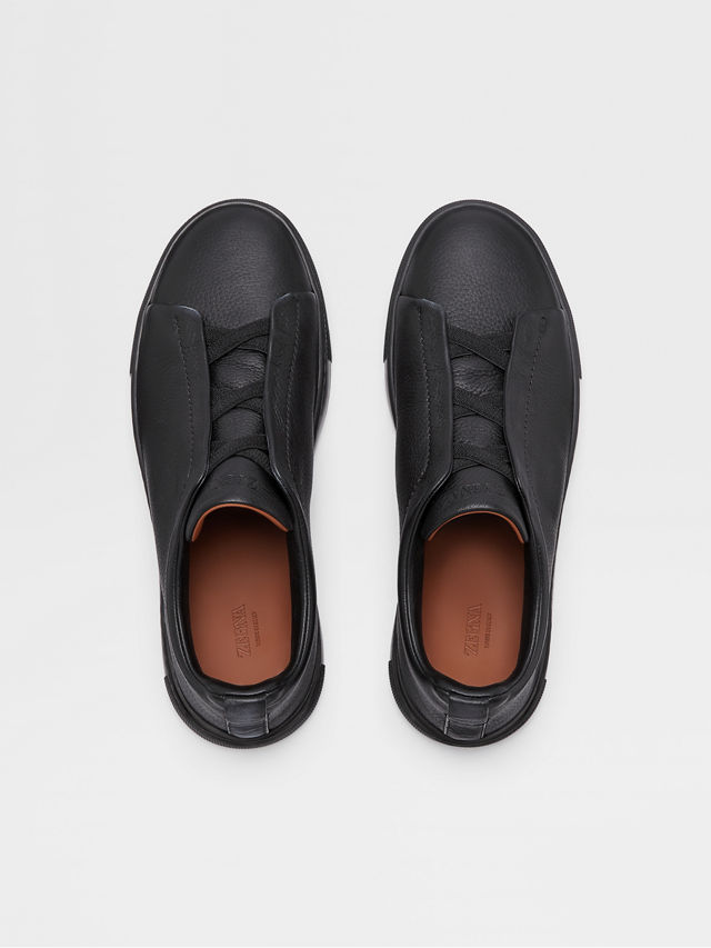 Black Deerskin Triple Stitch™ Sneakers Product detail photo #3
