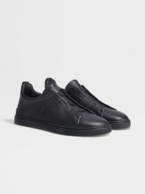 Navy Blue Deerskin Triple Stitch™ Sneakers SS24 22361747 | Zegna HK