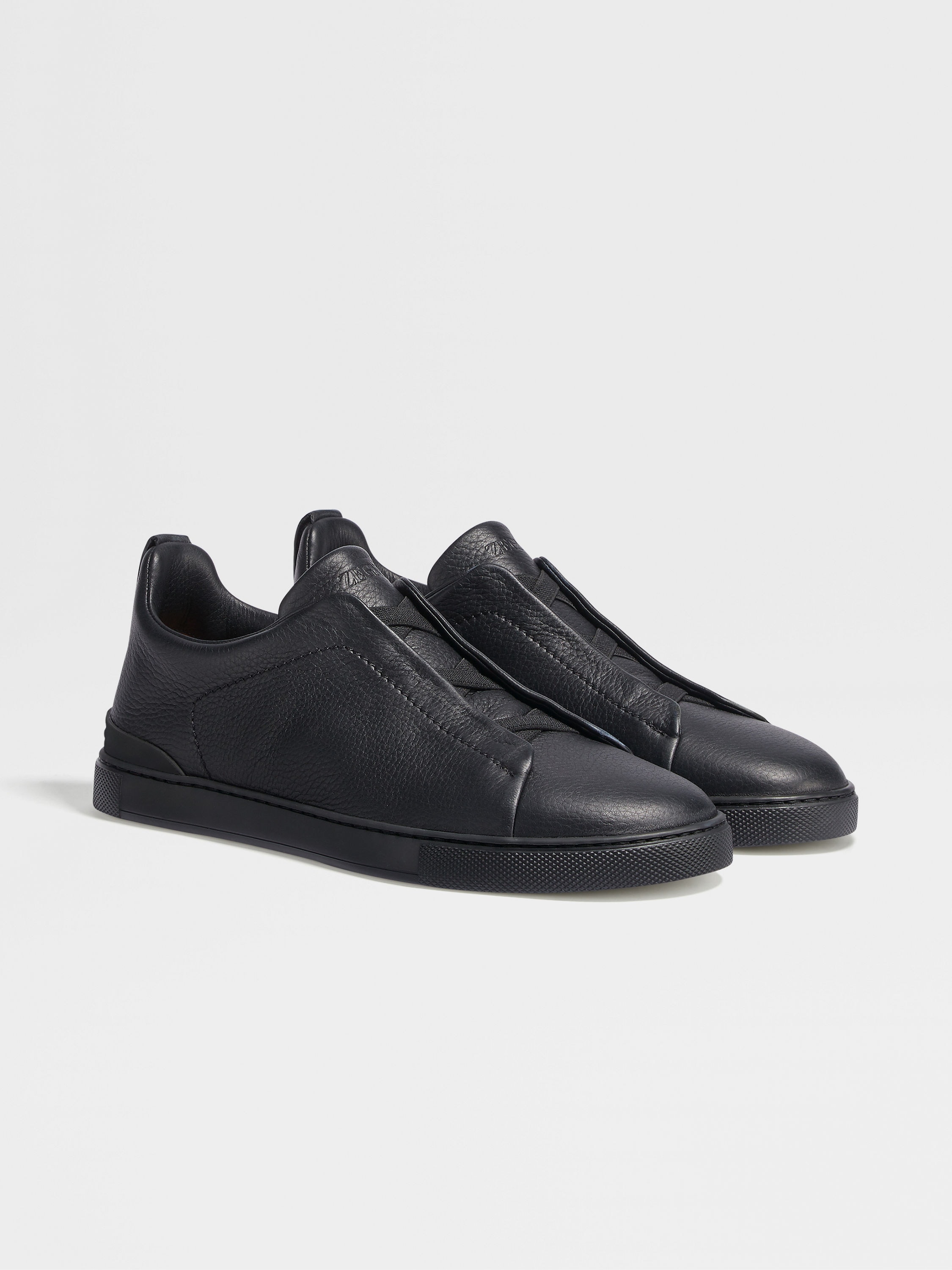 Black Deerskin Triple Stitch™ Sneakers