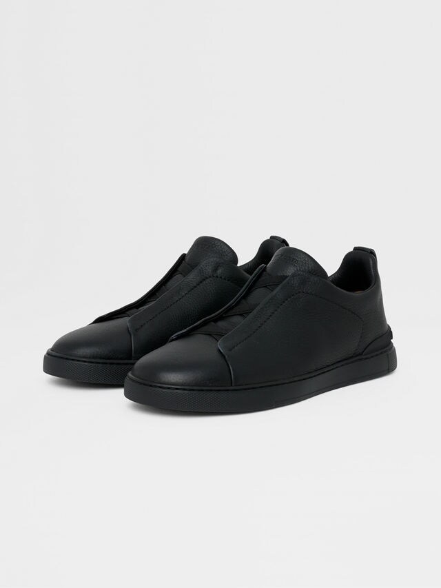 Black Deerskin Triple Stitch™ Sneakers