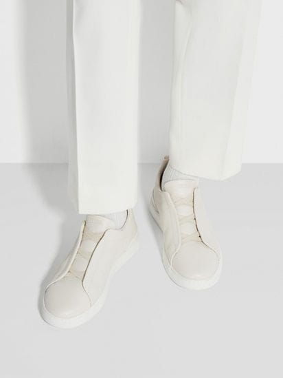 Off White Deerskin Triple Stitch™ Sneakers