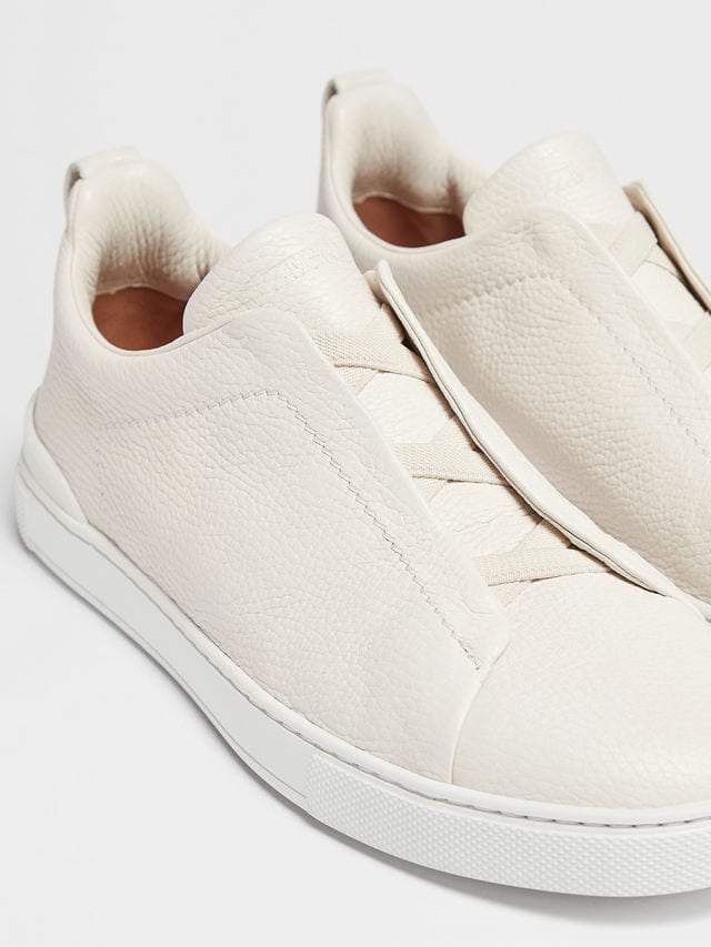 Off White Deerskin Triple Stitch™ Sneakers Product detail photo #2