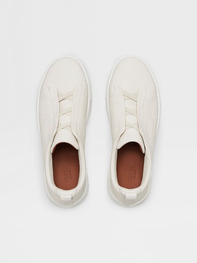 Off White Deerskin Triple Stitch™ Sneakers Product detail photo #3