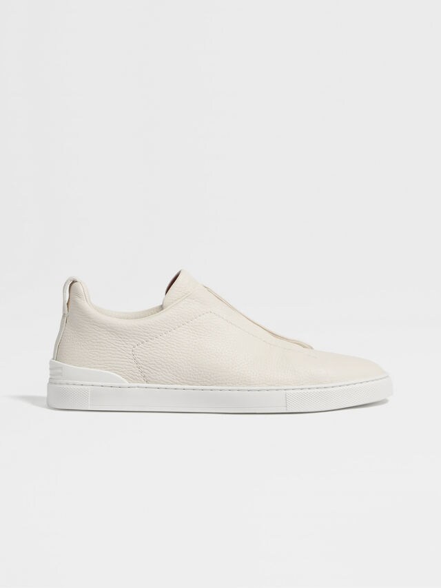 Off White Deerskin Triple Stitch™ Sneakers Product detail photo #4