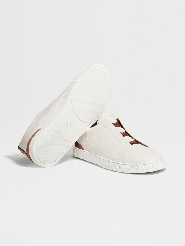 Off White Deerskin Triple Stitch™ Sneakers Product detail photo #5