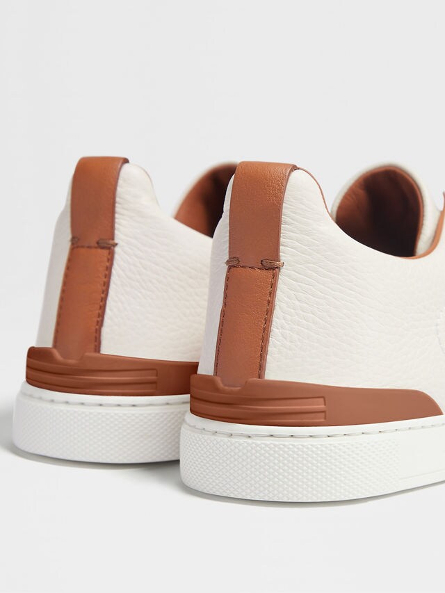 Off White Deerskin Triple Stitch™ Sneakers Product detail photo #2