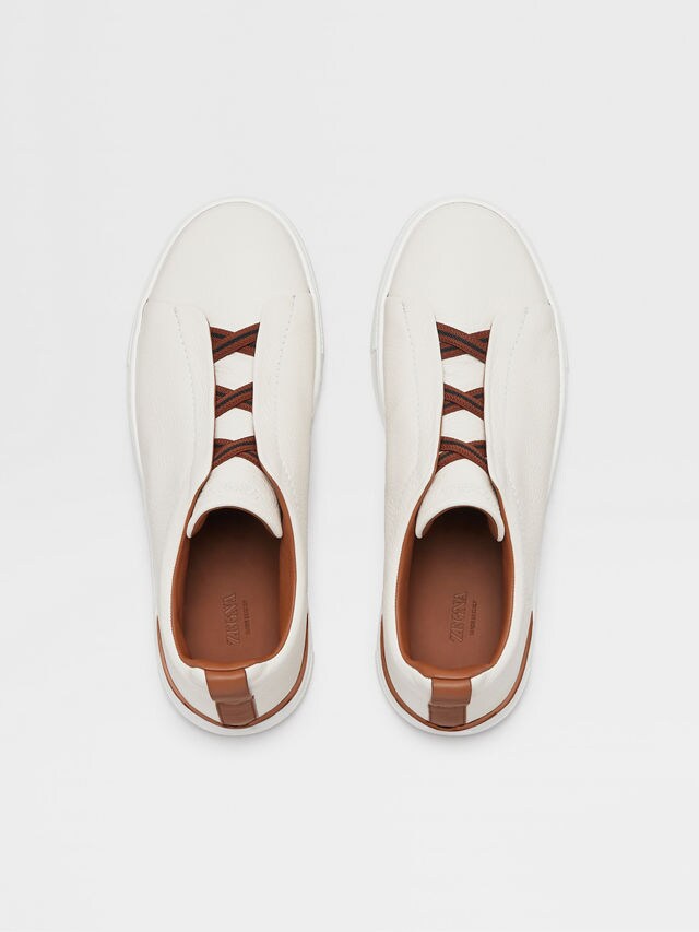 Off White Deerskin Triple Stitch™ Sneakers Product detail photo #3