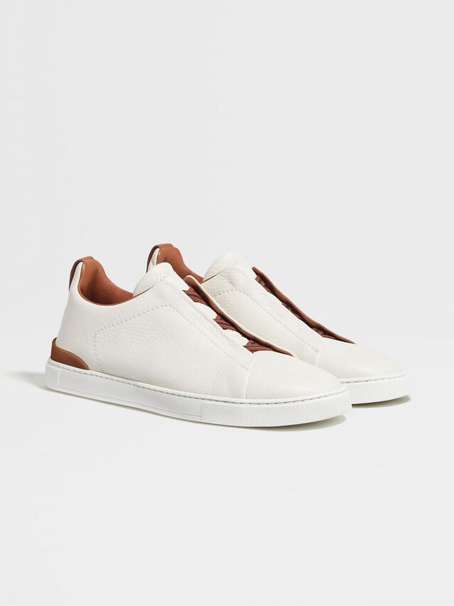 Off White Deerskin Triple Stitch™ Sneakers Main product photo