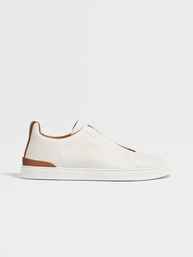 Off White Deerskin Triple Stitch™ Sneakers Product detail photo #4