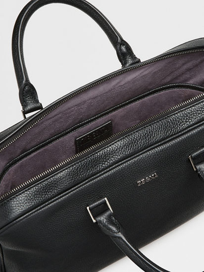 Black Leather Edgy Business Bag FW25 28279505 | Zegna US