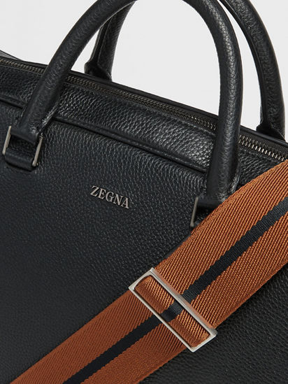 Black Leather Edgy Business Bag FW25 28279505 | Zegna US